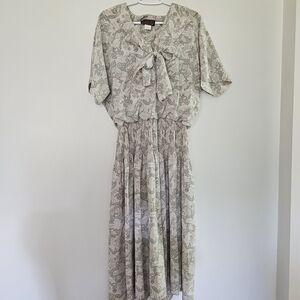 Vintage Paper Tag Maxi Dress Size 12 Western Coastal Boho Floral Cowgirl